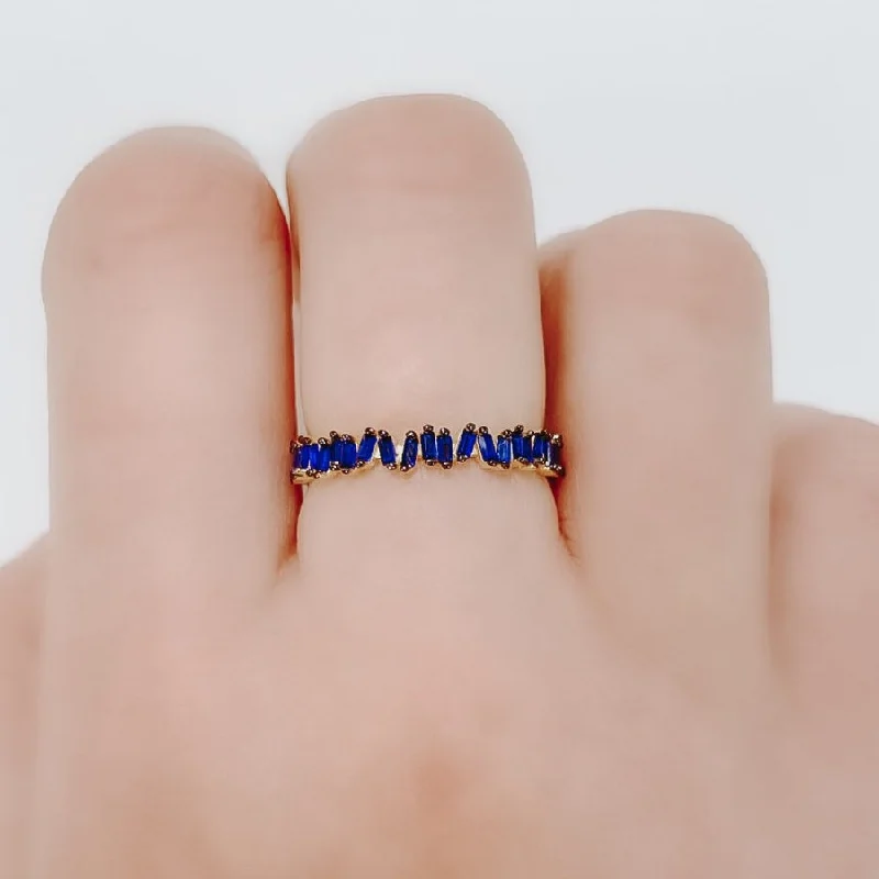 Navy Mini Baguette Eternity Ring