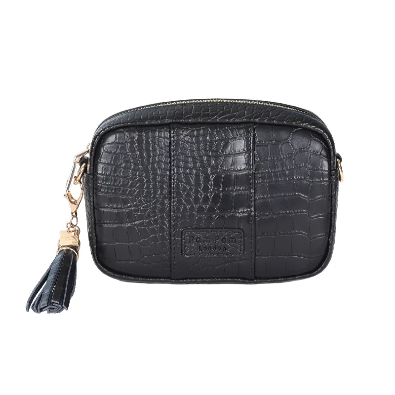 Pom Pom London City MINI Bag Black Croc