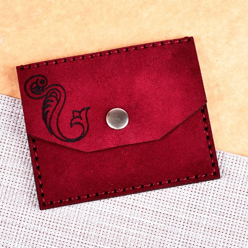 100% Suede Card Holder Accented with the Armenian Letter N - Days of Luxury