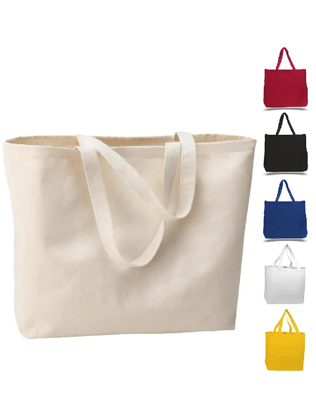 12 ct Large Canvas Wholesale Tote Bag with Long Web Handles - By Dozen