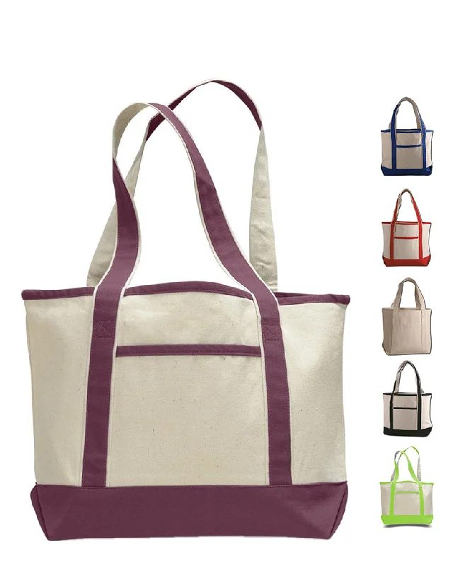 12 ct Medium Size Heavy Canvas Deluxe Tote Bag - By Dozen