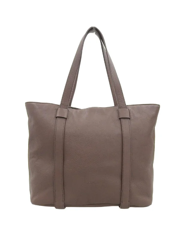 Authentic Brown Leather Tote Bag for Women