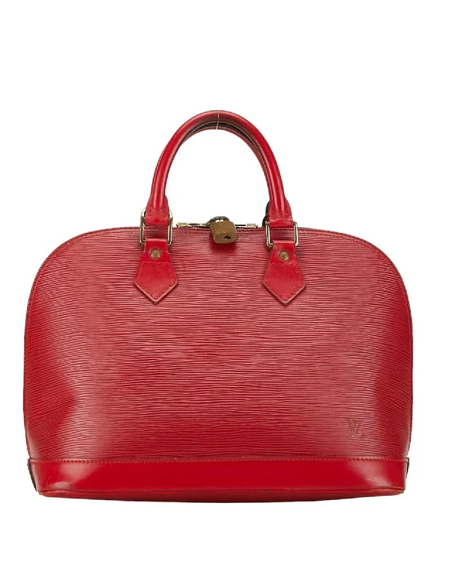 Red Leather Handbag with Professional Authentication and QC