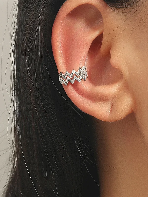 1pc Cubic Zirconia Decor Ear Cuff