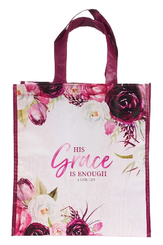 2 Corinthians 12:9 'His Grace Is Enough' Tote Bag