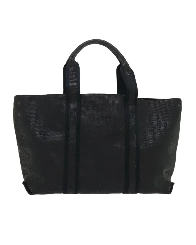 Navy PVC Leather Tote Bag by Bottega Veneta