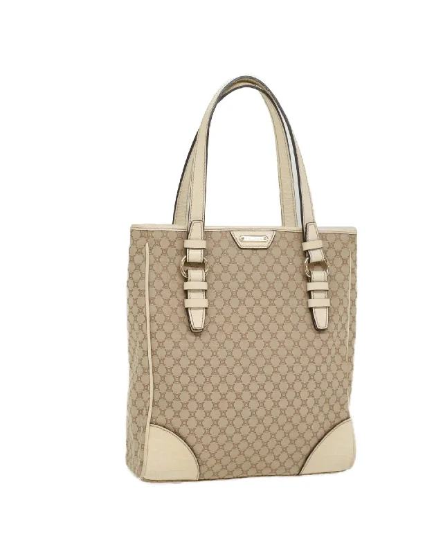 Macadam Canvas Tote Bag - Beige