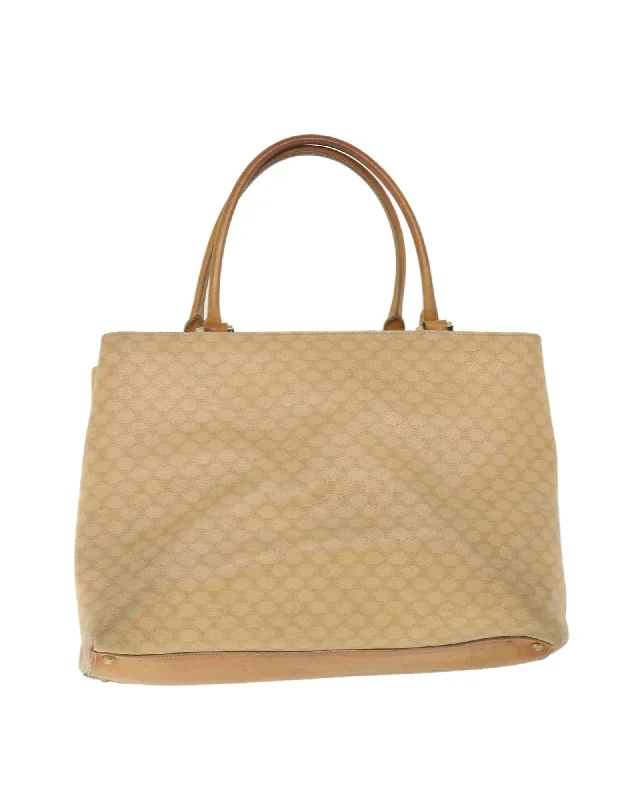 Macadam Canvas Tote Bag in Beige PVC Leather