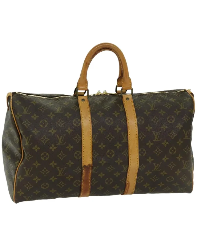 Monogram Canvas Boston Bag with Serial No. and Made in France