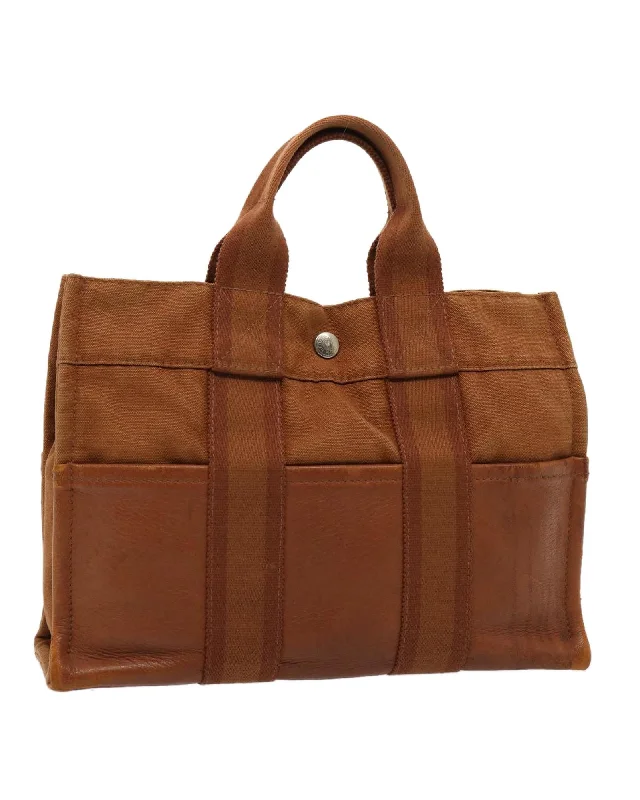 Canvas Brown Hand Bag with Multiple Uses