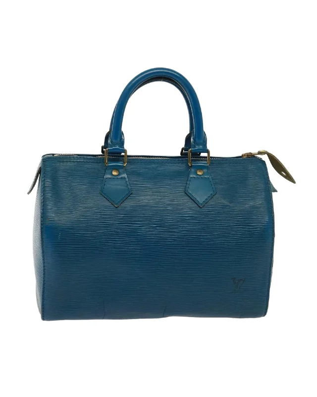 Blue Epi Leather Speedy Hand Bag by Louis Vuitton