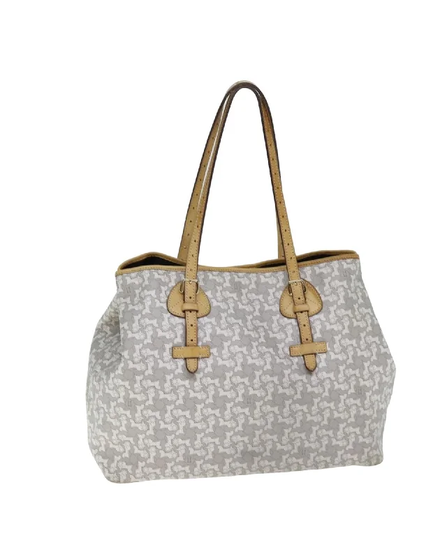 White PVC Leather Tote Bag with Sulky Style by Celine