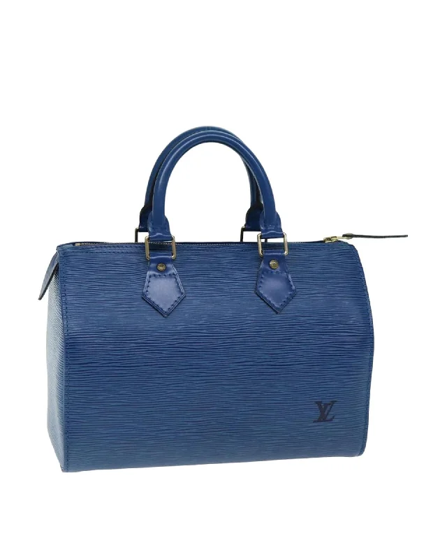 Epi Leather Speedy Hand Bag in Toledo Blue