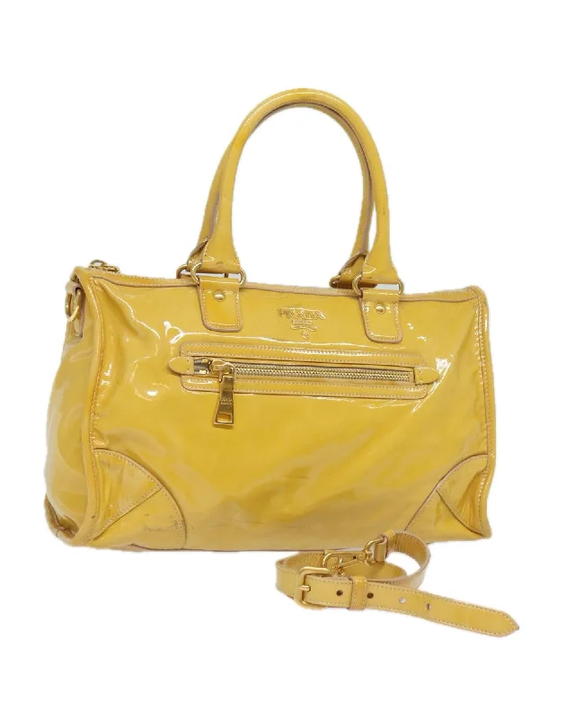 Enamel 2Way Hand Bag in Yellow