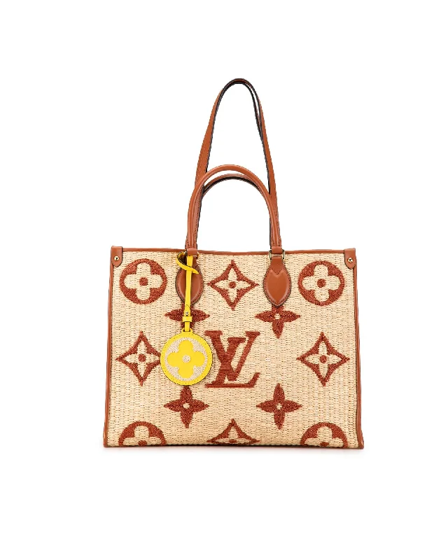 Monogram Giant Raffia OnTheGo Tote with Leather Trim