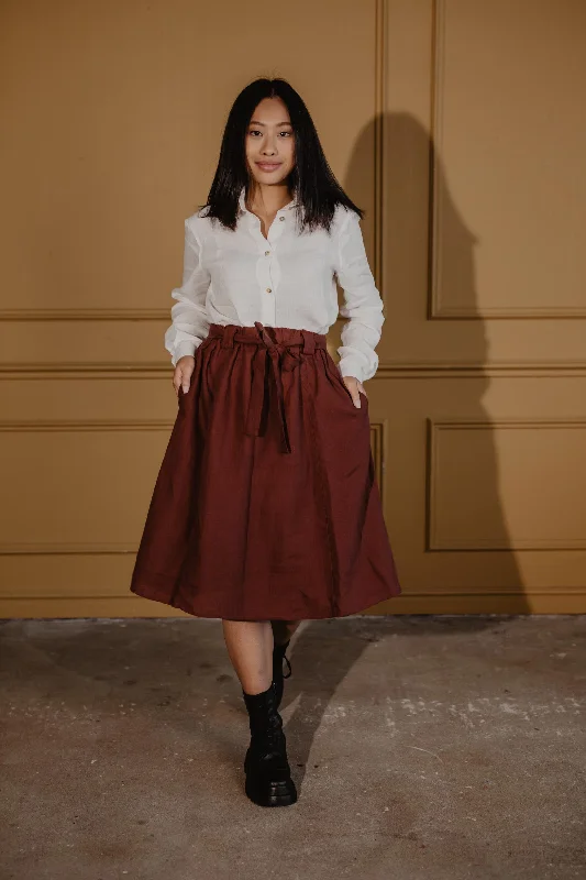 Bergen mid-length certified linen skirt