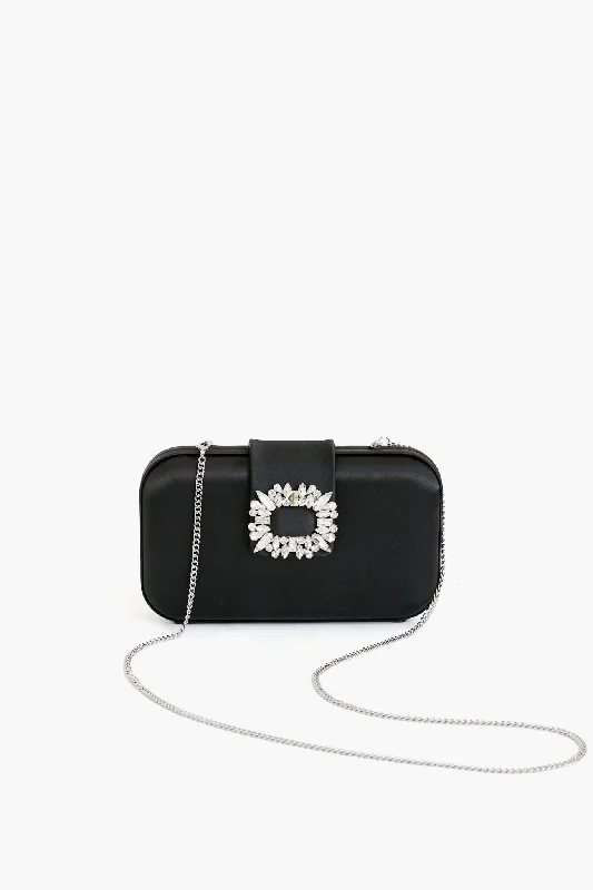 Black Emmy Crystal Trim Clutch