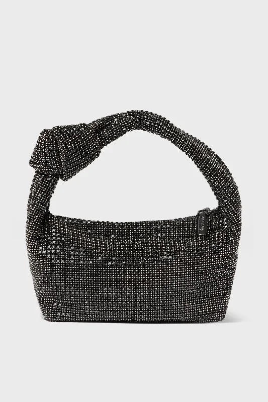 Black Polly Crystal Shoulder Bag