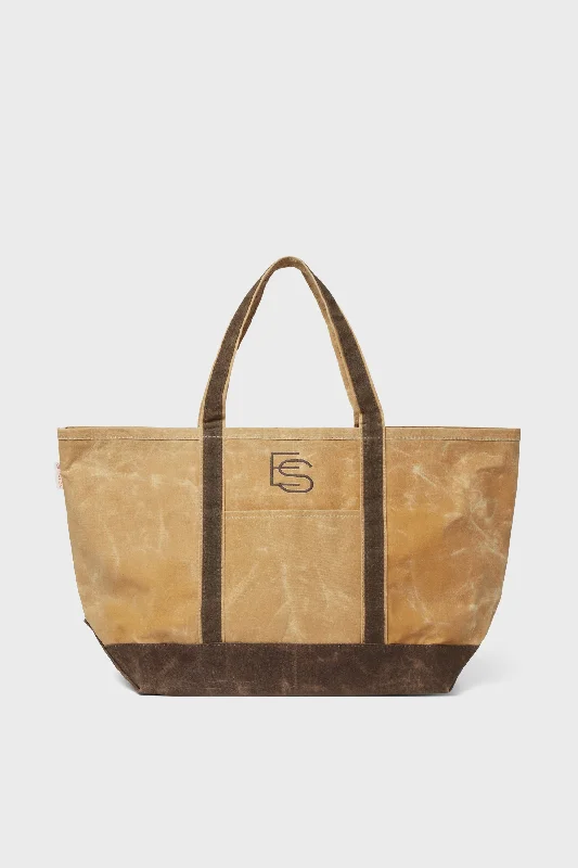 Bone Waxed Large Canvas Tote