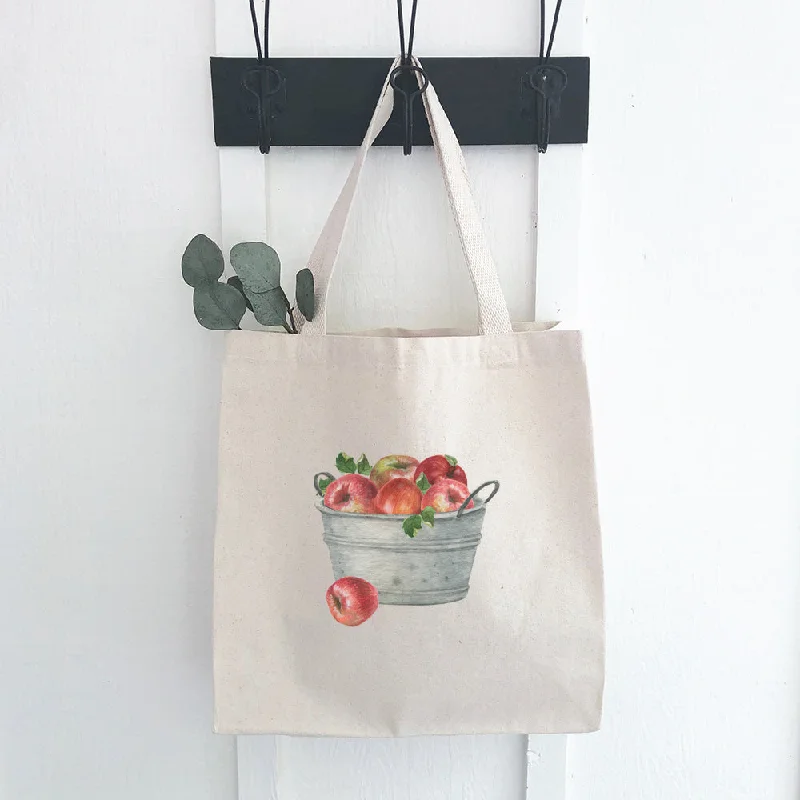 Bucket of Red Apples - Canvas Tote Bag