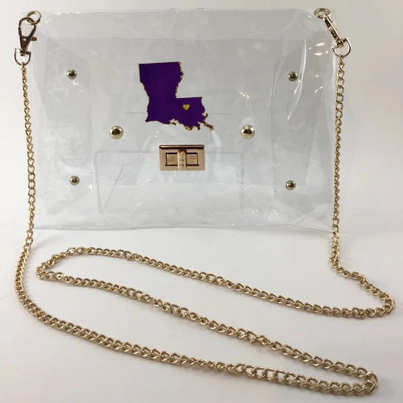 Clear Bag LA State Purple & Gold