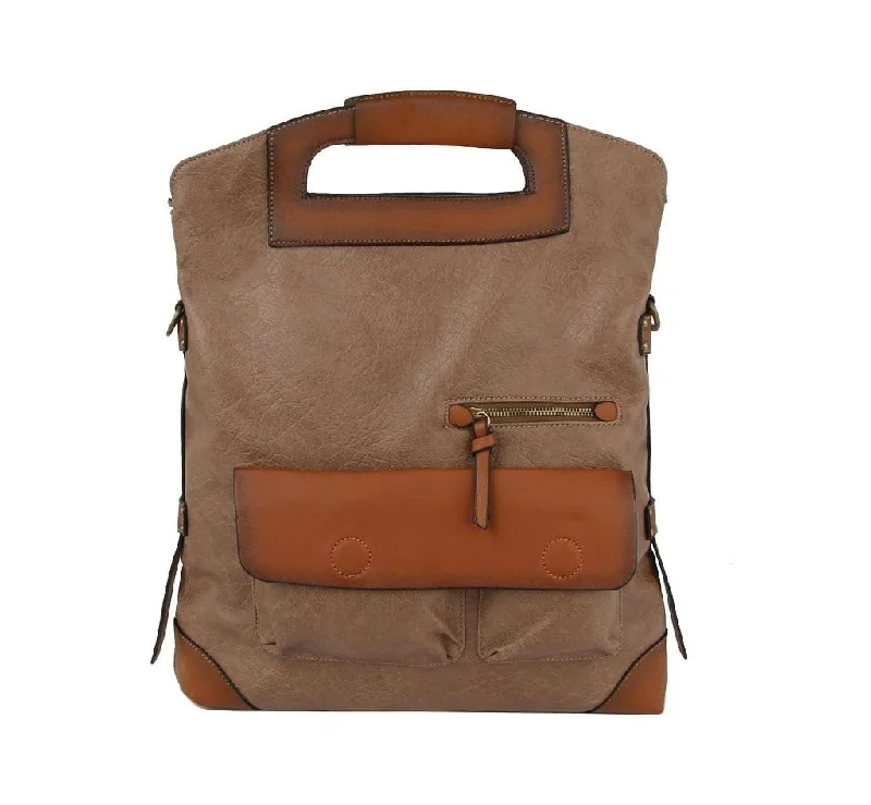 CMS023 Fashion Colorblock Convertible Backpack