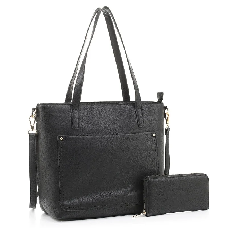 EJ1523S Front Pocket Shoulder Tote w/ Wallet