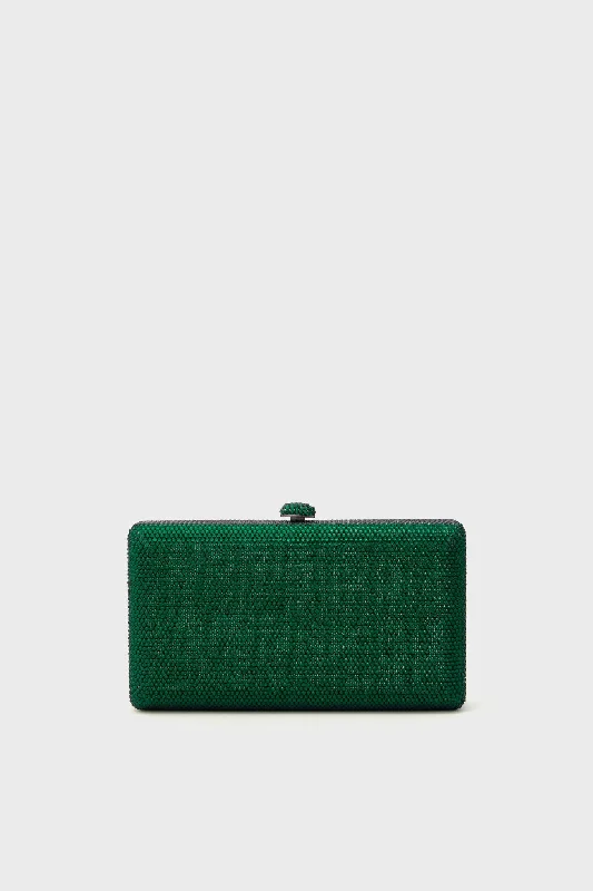 Emerald Green Embellished Crystal Clutch