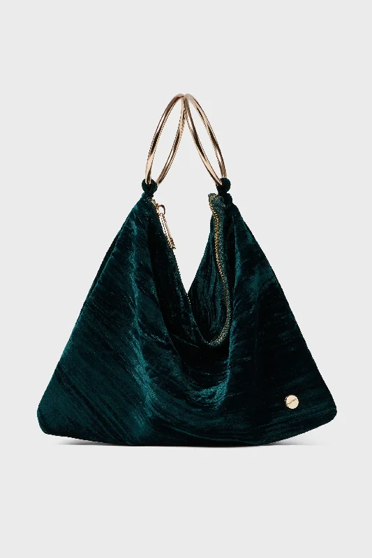 Emerald Jordi Velvet Convertible Bag