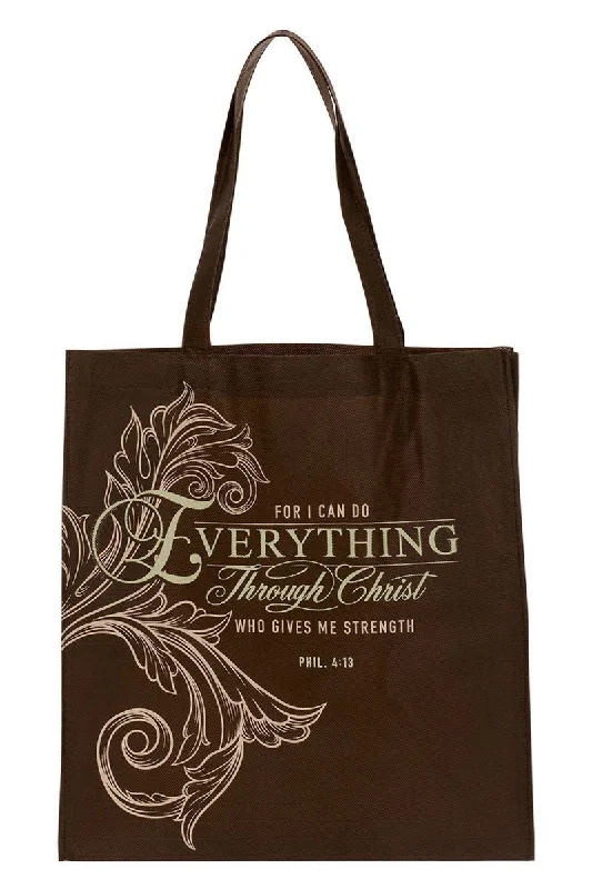 Everything Through Christ Fluted Iris Tote Bag