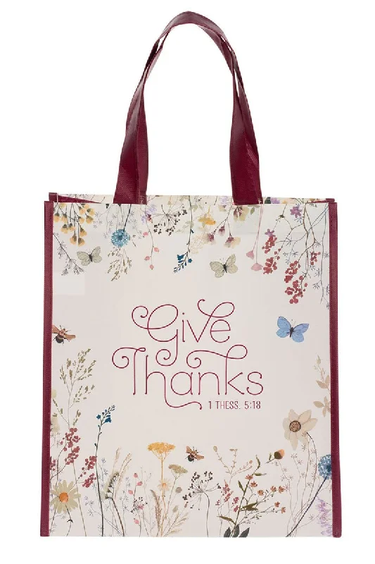 Give Thanks Topsy-Turvy Wildflower Tote Bag