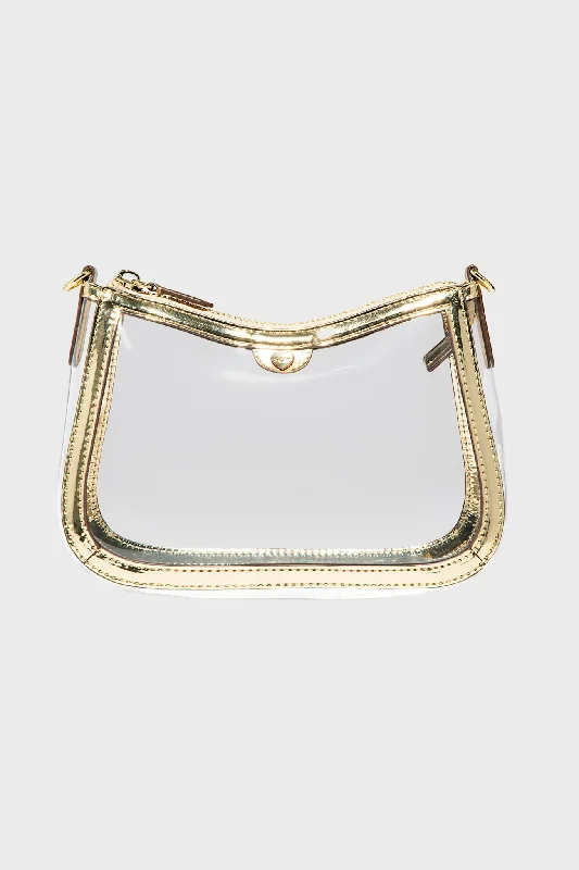 Gold Clear Curved East/West Stadium Crossbody