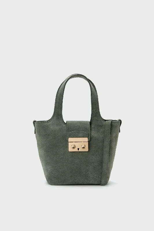 Green Suede Mini Market Tote