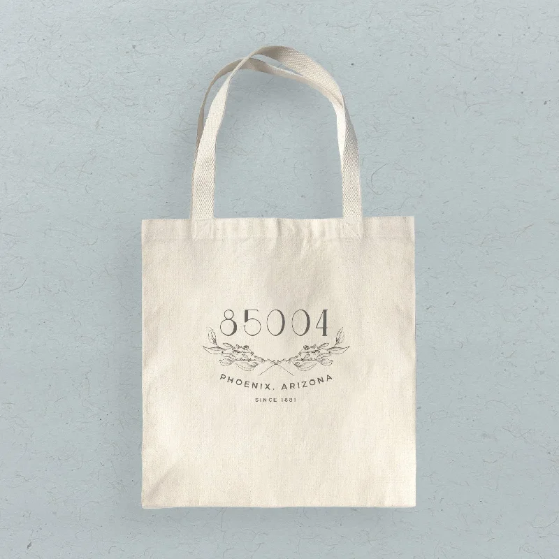 Hand Drawn Branches City State Zip Estd - Canvas Tote Bag