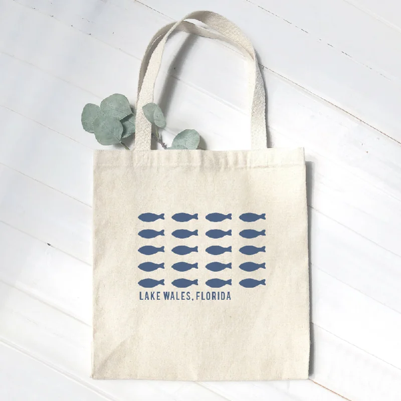 Hand Drawn Fish City State - Canvas Tote Bag