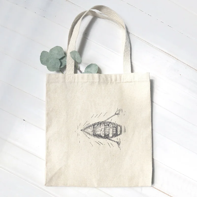 Hand Drawn Rowboat Ripples - Canvas Tote Bag