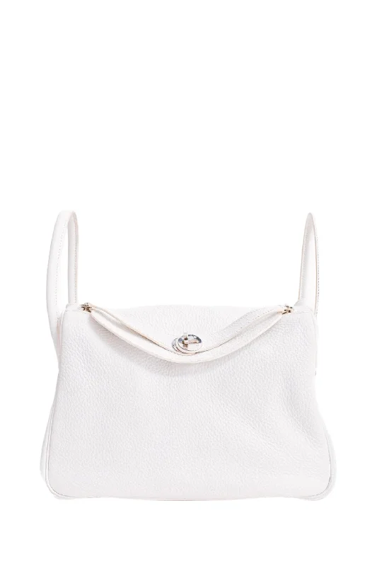 Hermès 2008 White Clemence Leather Lindy 30 (As Is)