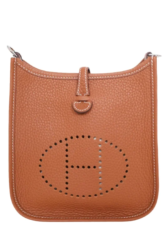 Hermes 2020 Gold Clemence Leather Evelyne TPM Crossbody