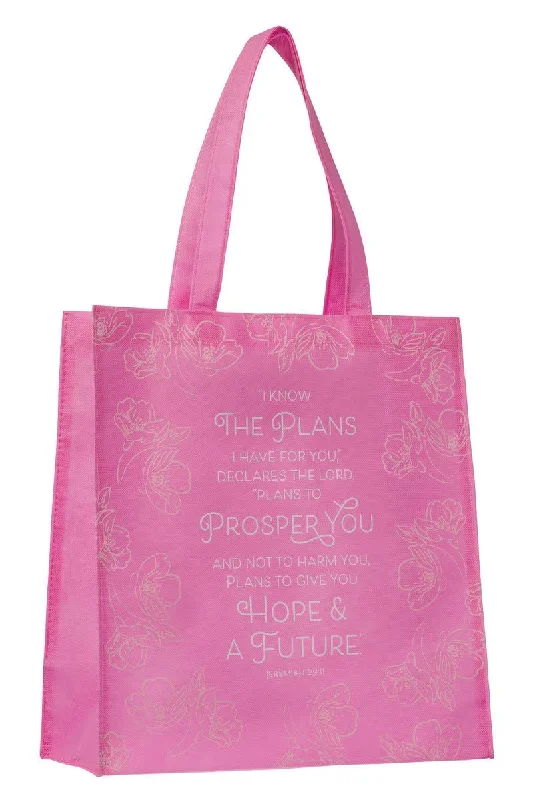 I Know the Plans Pink Shopping Tote Bag