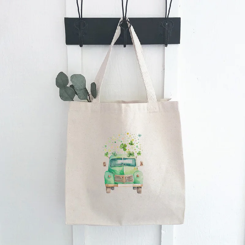 Irish Farm Truck with Clovers - Canvas Tote Bag