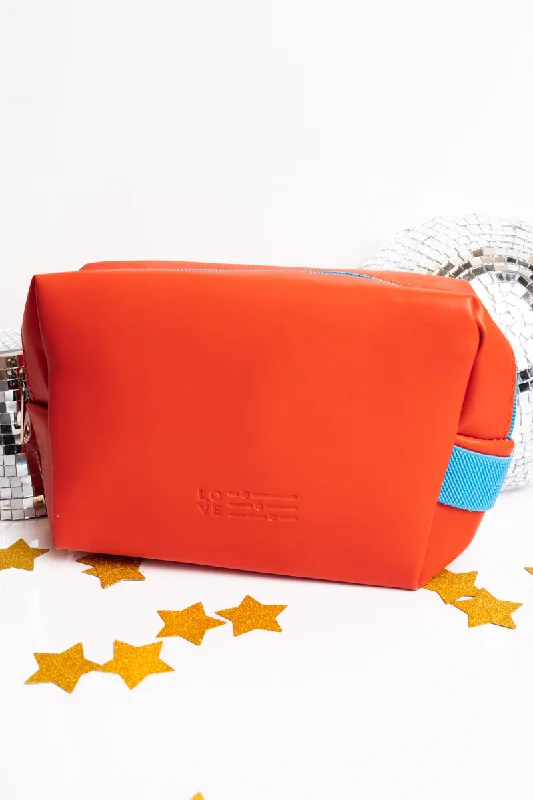 Let's Get Going Orange Travel Cosmetic Bag