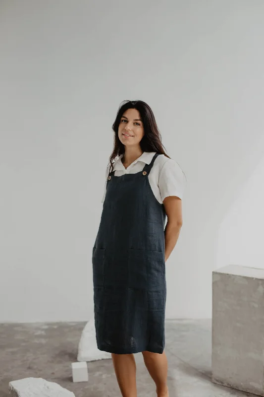 Certified linen apron dress Jade