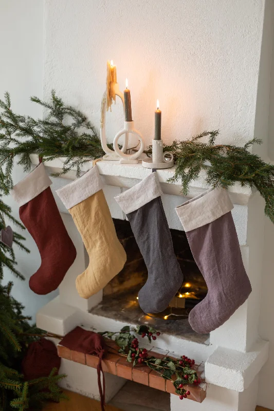 Certified linen Christmas stocking