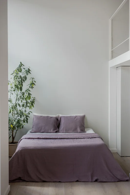 Certified linen duvet cover in Dusty Lavender