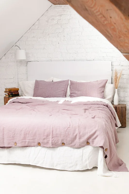 Certified linen duvet cover in Dusty Rose