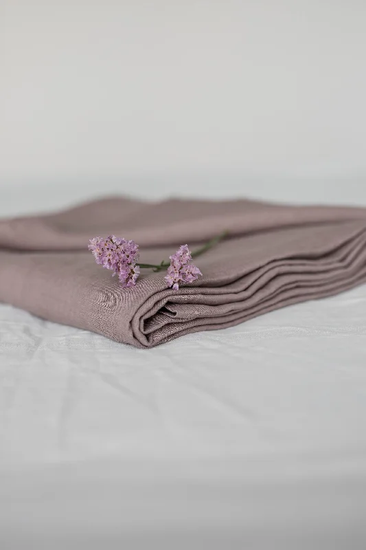 Certified linen flat sheet in Rosy Brown