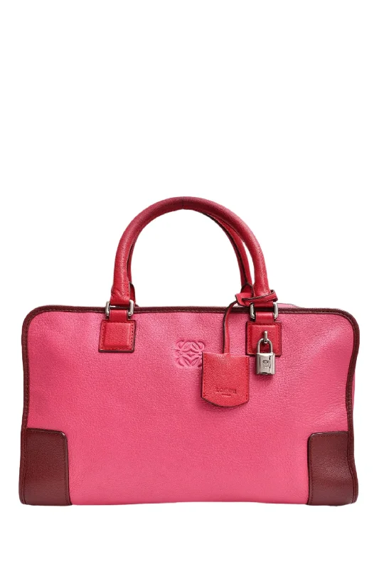 Loewe Pink Duo-Toned Amazona Top Handle With Strap