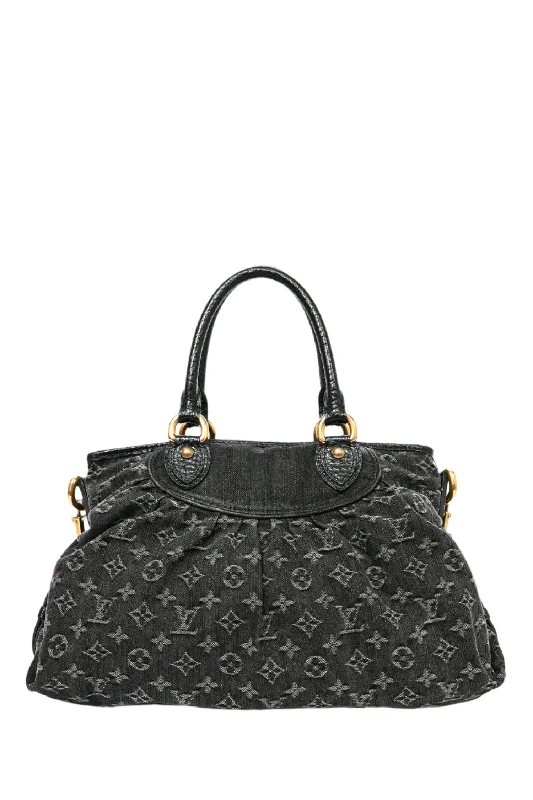 Louis Vuitton Black Denim Monogram Cabby Bag