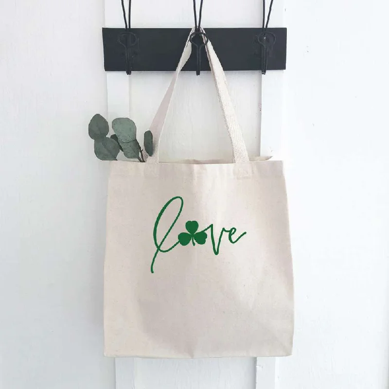 Love with Shamrock Accent - Canvas Tote Bag