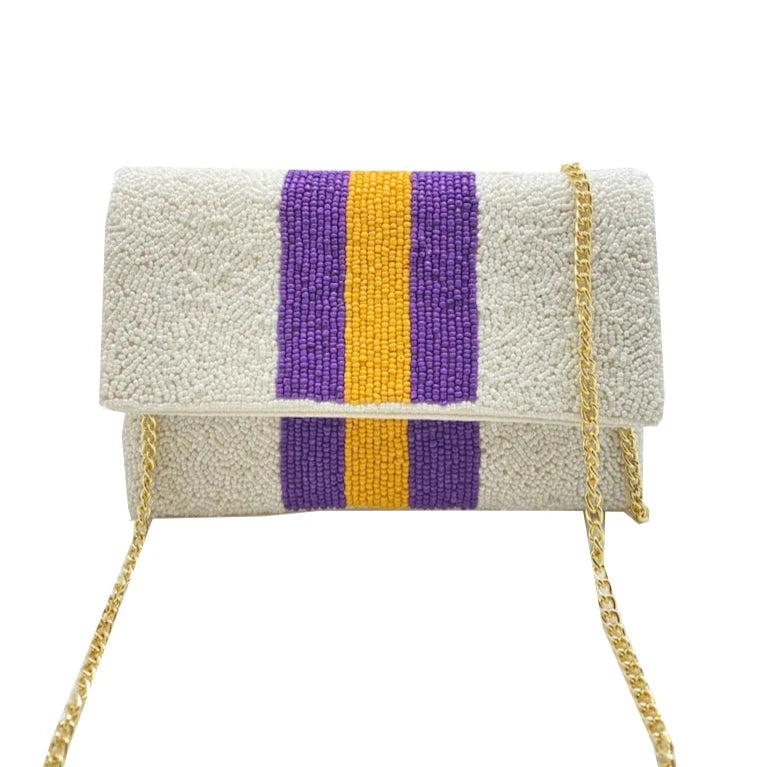 LSU Tigers Beaded Mini Clutch